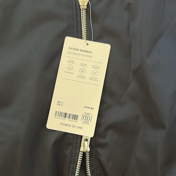 Athleta x Simone Biles Sateen Bomber Jacket Pristine Black NWT Size M - Picture 12 of 12